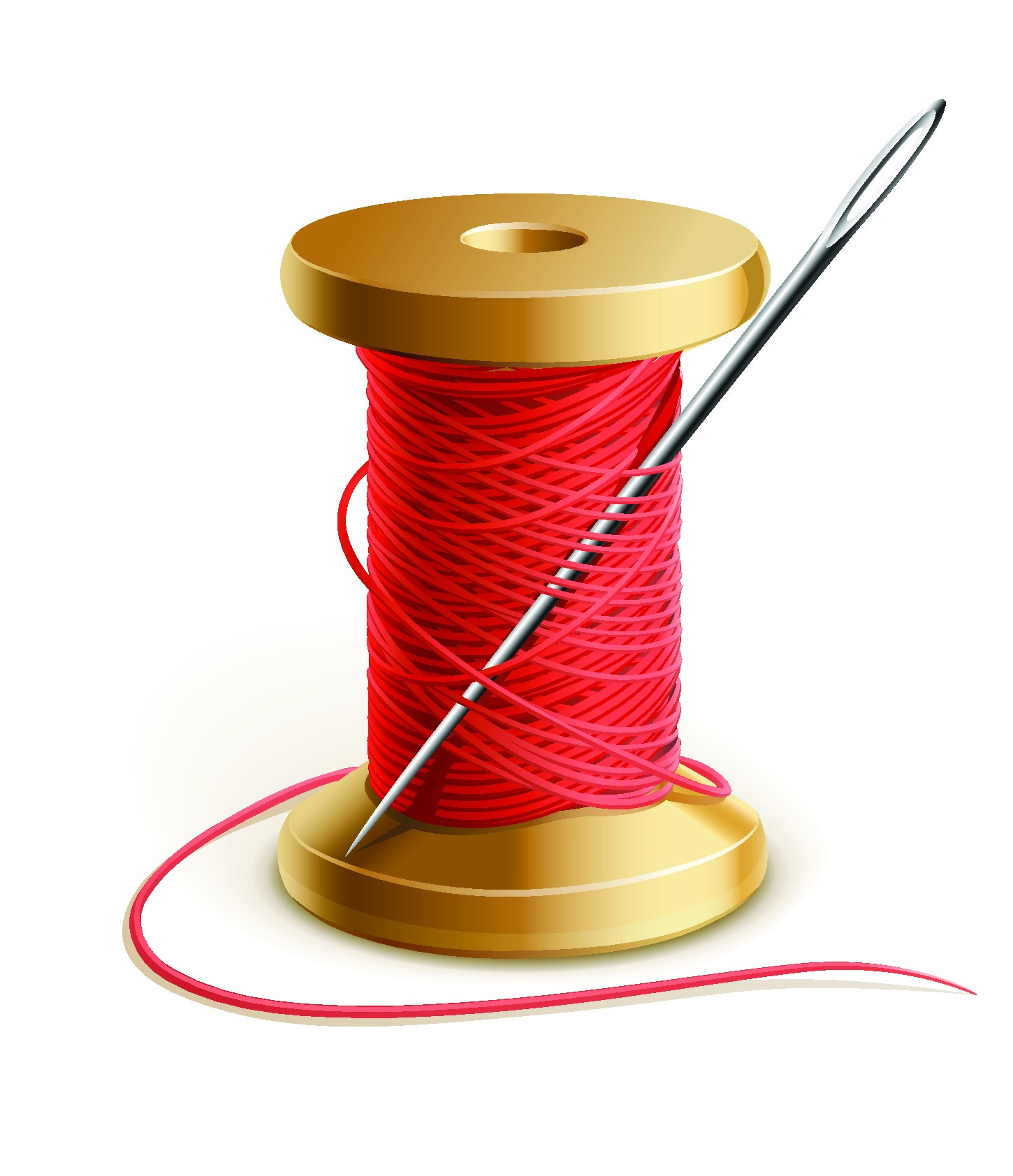 cotton reel with a needle